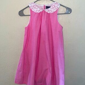 Ralph Lauren Polo Girls Lace Collar Poplin Gingham Dress size 10